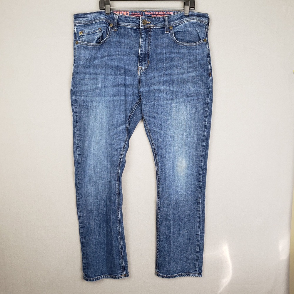 Seven7 Men's Size 40x32 Super Flexible Jean Slim Straight Denim Casual Everyday